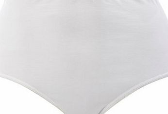 Bhs Womens White Cotton Full Brief, white 4803840306