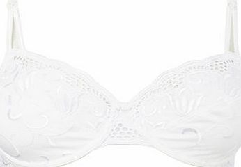 Bhs Womens White Embroidered Underwired Bra, white