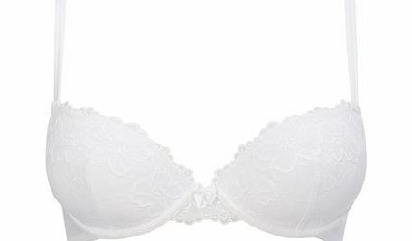 Bhs Womens White Lace Plunge Bra, white 2304160306