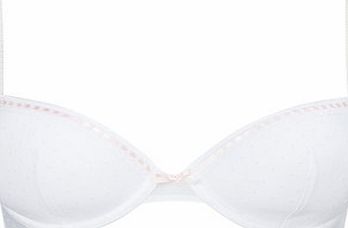 Bhs Womens White Ribbon Slot Plunge Bra, white