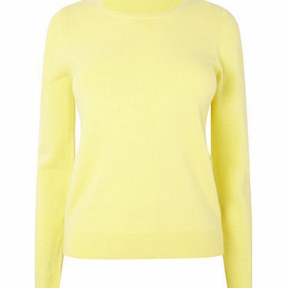 Womens Yellow Supersoft Long Sleeve Crew Jumper,