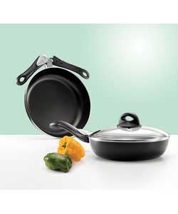 2 Piece Spacesaver Aluminium Frying Pan Set