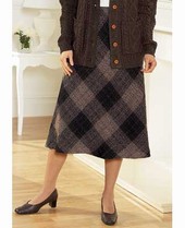 BIAS CUT CHECK SKIRT LENGTH 27