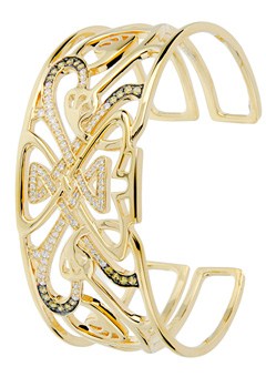 Gold Plated Cubic Zirconia Logo Cuff