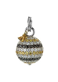 White, Yellow and Black Stripe Charm