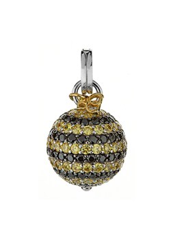 Yellow and Black Cubic Zirconia Charm `LB