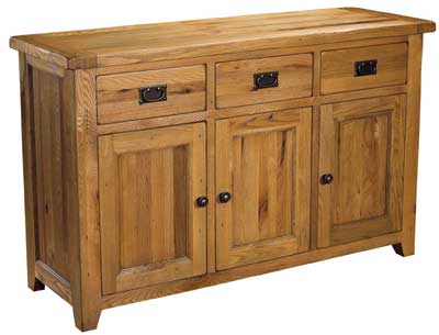 bideford Oak 3 Door 3 Drawer Triple Sideboard