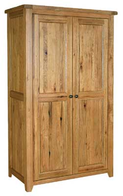 OAK WARDROBE DOUBLE FULL HANGING