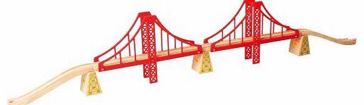 Bigjigs Wooden Railway-Double Suspension Bridge