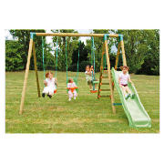 Wooden Slide and Swing Set