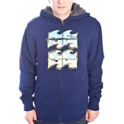 Billabong Boys Ambush Zip Sherpa Hoody - Indigo