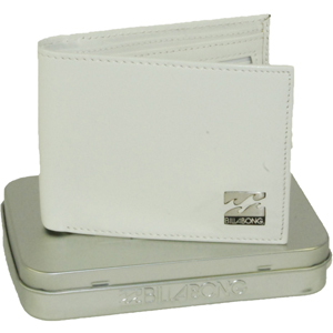 Mens Billabong Texas Leather Wallet. White