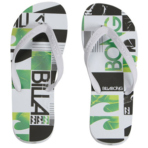 Mens Billabong Squared Up Flip Flops. Green