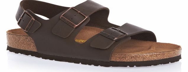 Mens Birkenstock Milano Sandals - Dark Brown