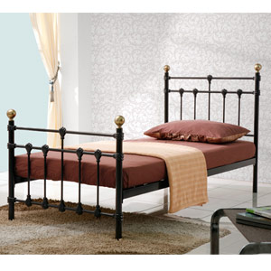 Atlas 3FT Single Metal Bedstead - Black