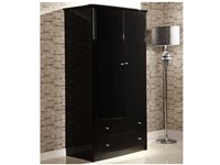 Aztec 2 Door 2 Drawer Robe Black Wardrobe