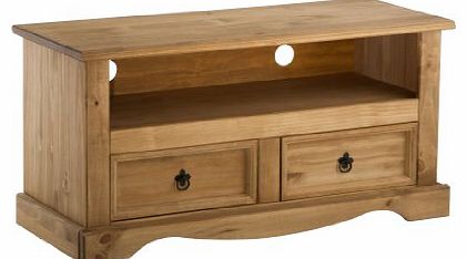 Birlea Corona 2 Drawer Flat Screen TV Unit, Waxed Pine