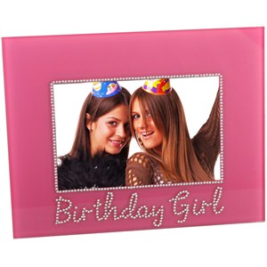 Girl Pink Glass Photo Frame