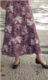 Penny Plain - Purple 16 Leaf Print Skirt