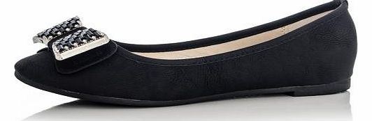 Black Diamante Bow Pumps