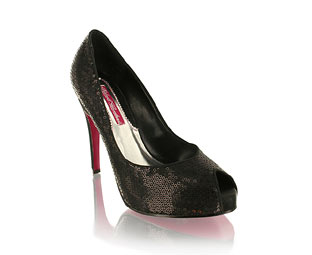 Sequin Covered Platform Court Shoe