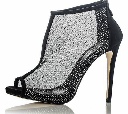 Glitter Mesh Shoe Boots