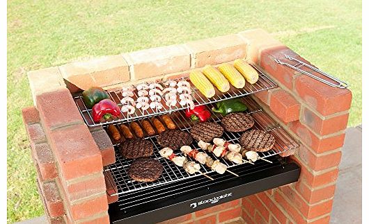 Black Knight BKB403 BRICK BBQ KIT WITH WARMING RACK, COVER 