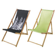 Skyline Hardwood Deckchair & Plain Lime