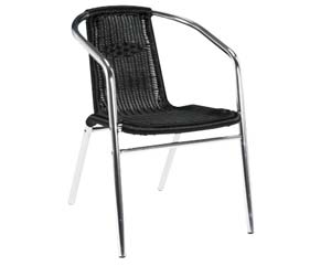 Black wicker armchair