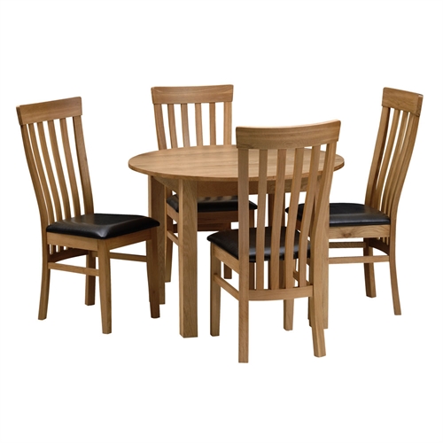 110cm Round Dining Set and 4 Slat