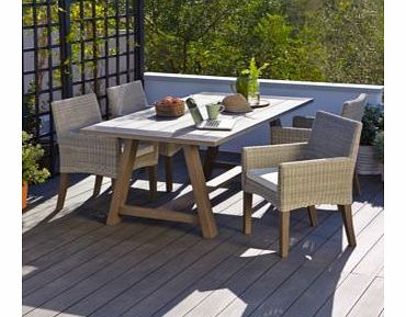 Praslin Beige & White 4 People Garden Dining Set