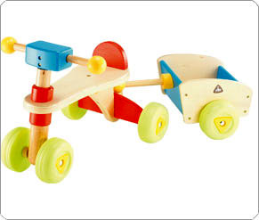 Wooden Trike N Trailer - Blue