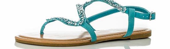 Blue Facet Zig Zag Sandals