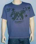 Mens Smuggler Blue & Light Grey Round Neck Short Sleeve T-Shirt