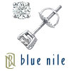 Platinum Four-Claw Diamond Stud Earrings (3/4