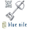 Platinum Princess-Cut Diamond Stud Earrings (1/2