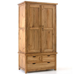 - Amish Pine Wardrobe with 3 Drawers