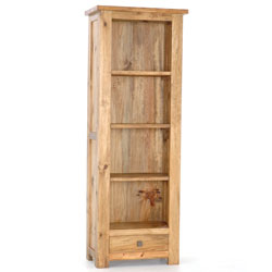 Blue Star - Breton Pine Narrow Bookcase with 1