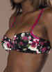 Rose Print half cup underwired bra