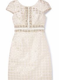 Embellished Jacquard Dress, Gold Jacquard 34487041