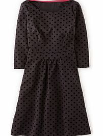 Flocked Spot Ponte Dress, Black 34403865