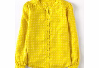 Boden Soho Blouse, Lemon Tile Spot,Blue,Vanilla Tile