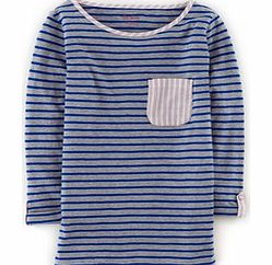 Stripe Pocket Tee, Grey Marl/Bright Blue 34340901