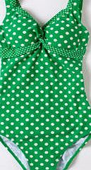 Boden Twist Front Swimsuit, Peacock Green Spot 34092304