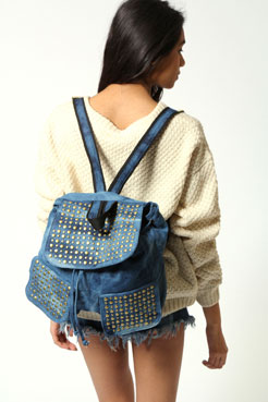 Alice Dome Stud Denim Rucksack Female