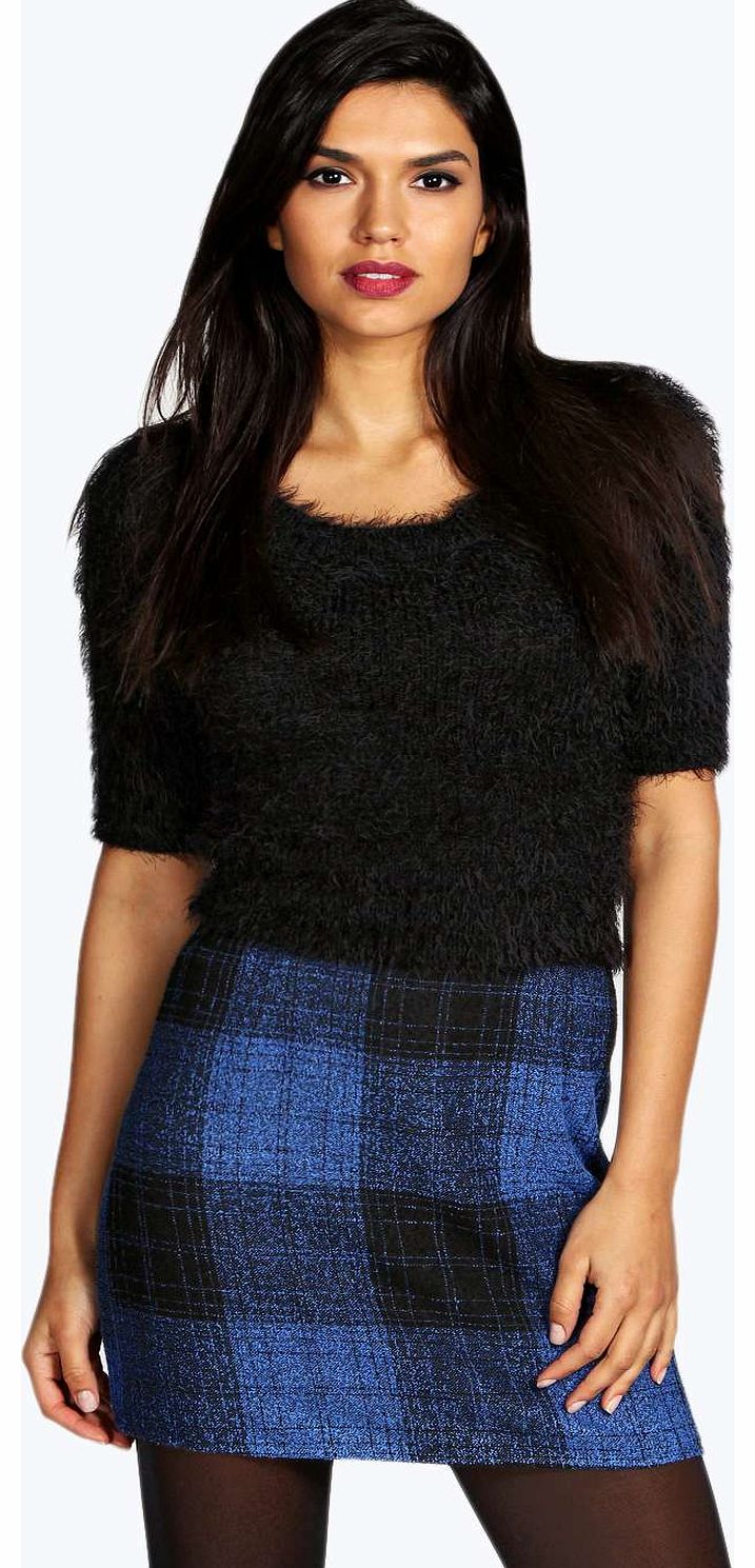 Bea Boucle Check Mini Skirt - blue azz16763