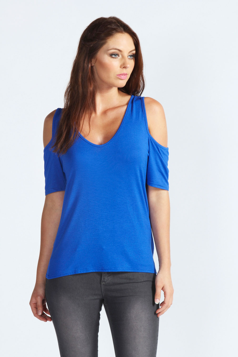 Carly Cold Shoulder T-Shirt - cobalt