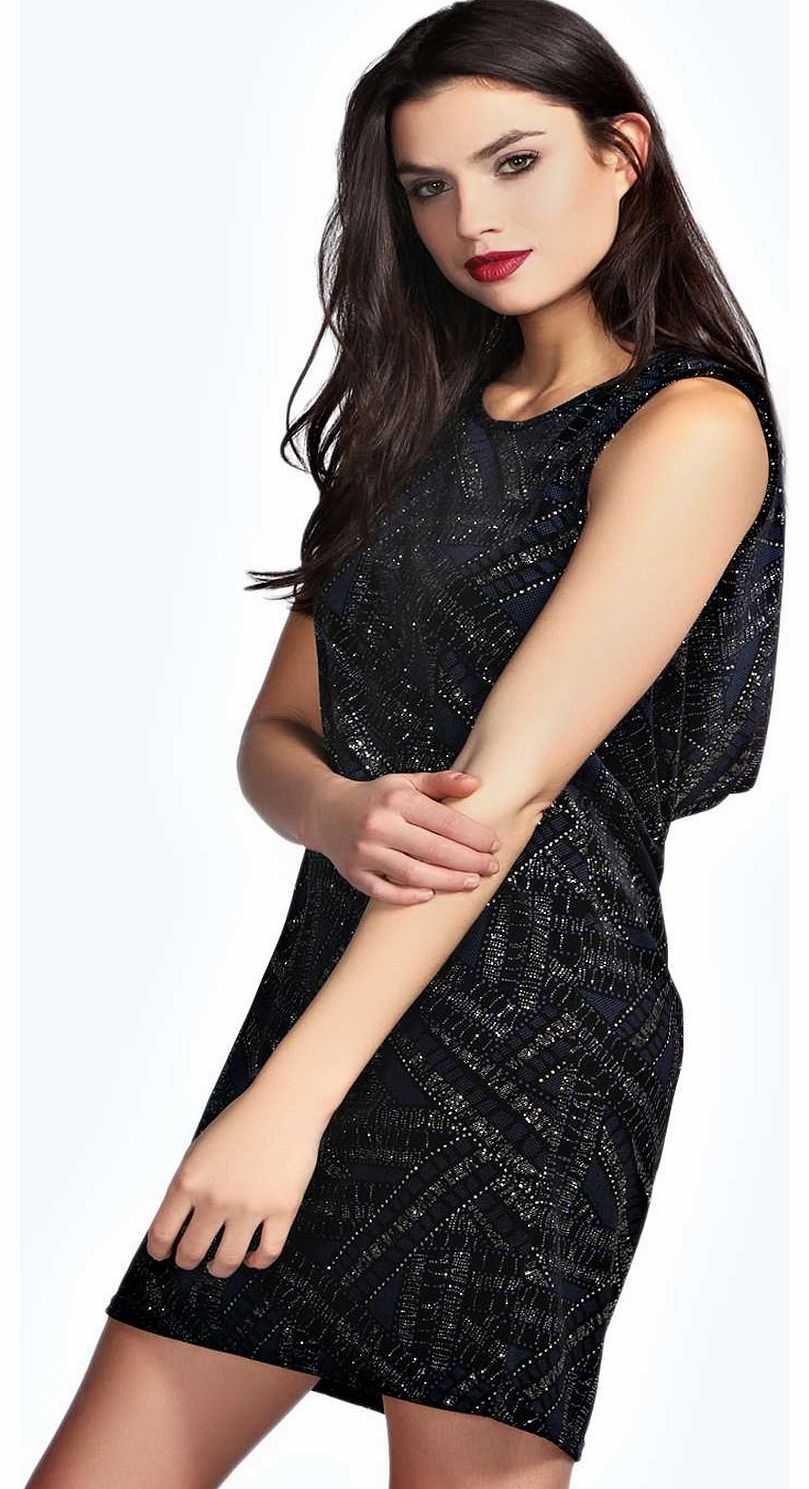 Carrie Velvet Open Back Slouchy Dress - black