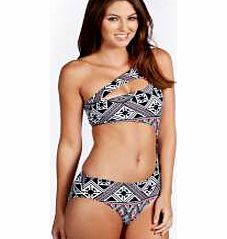 boohoo Cuba Monochrome Triangle Cut Work Swimsuit -