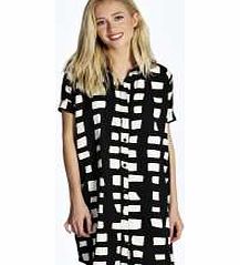 Debbi Woven Boxy Shirt Dress - black azz21439